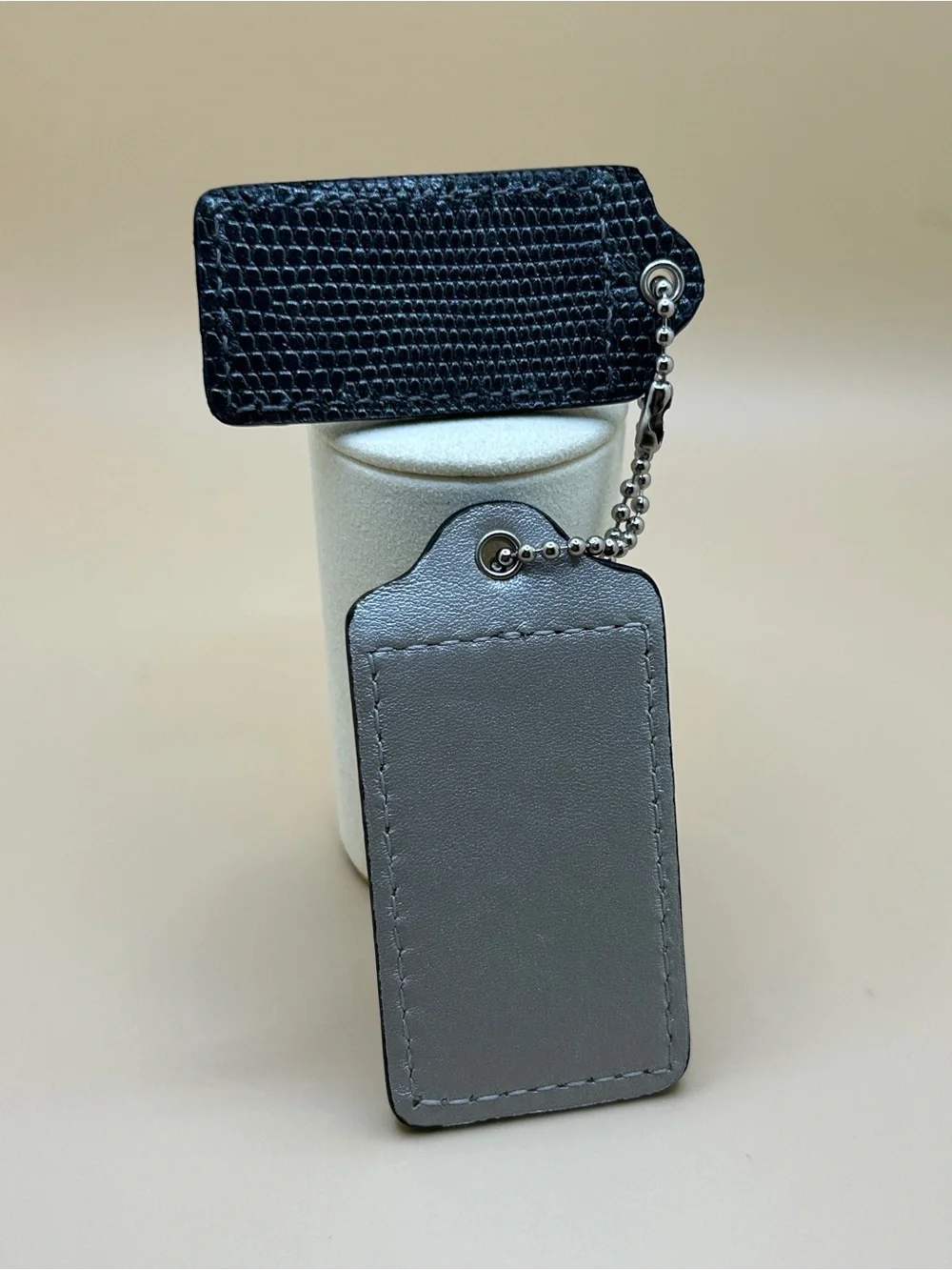Two Authentic Coach Leather Bag Hang Tags